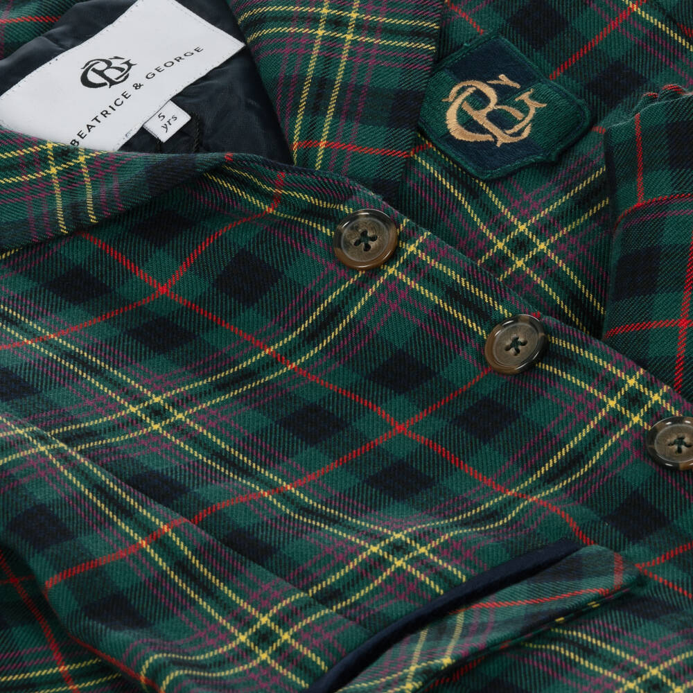 Beatrice & George-Boys Classic Green Plaid Suit | Childrensalon Outlet