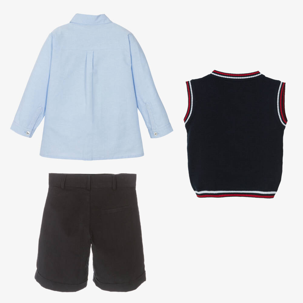 Beatrice & George-Комплект с синими шортами из хлопка | Childrensalon Outlet