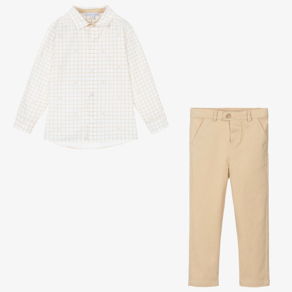 Beatrice & George-Топ и бежевые брюки из хлопка | Childrensalon Outlet