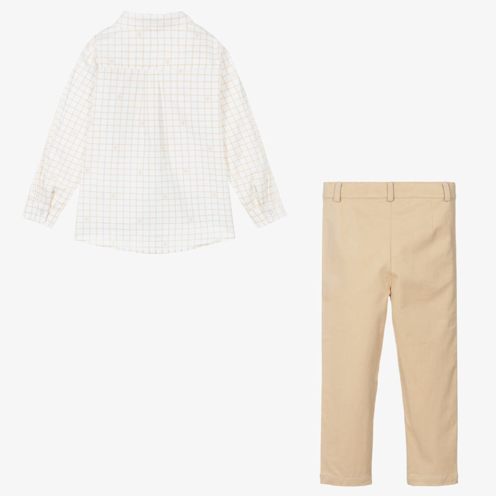 Beatrice & George-Топ и бежевые брюки из хлопка | Childrensalon Outlet