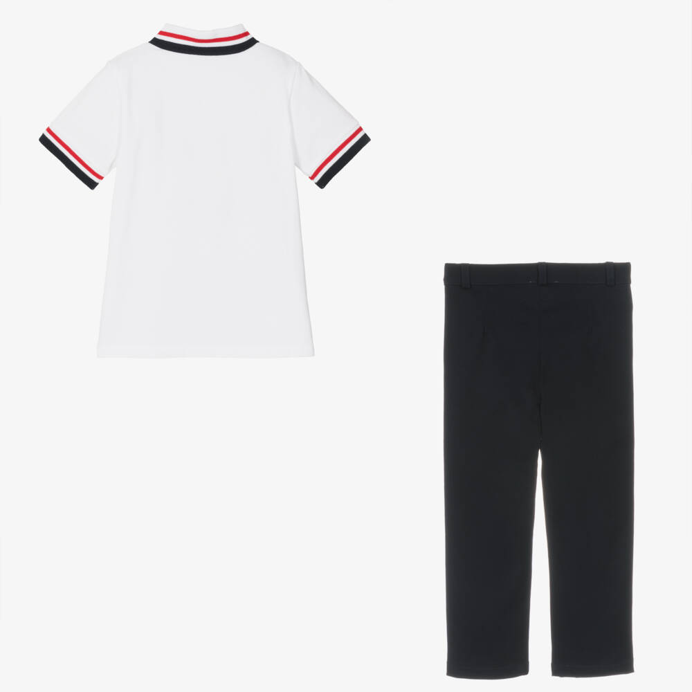 Beatrice & George-Boys Cotton Polo and Trouser Ensemble | Childrensalon Outlet