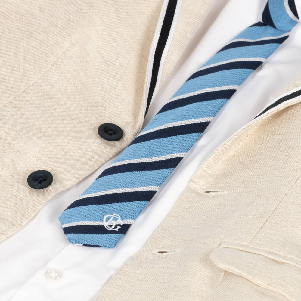 Beatrice & George-Boys Elegant Beige Linen Ensemble | Childrensalon Outlet