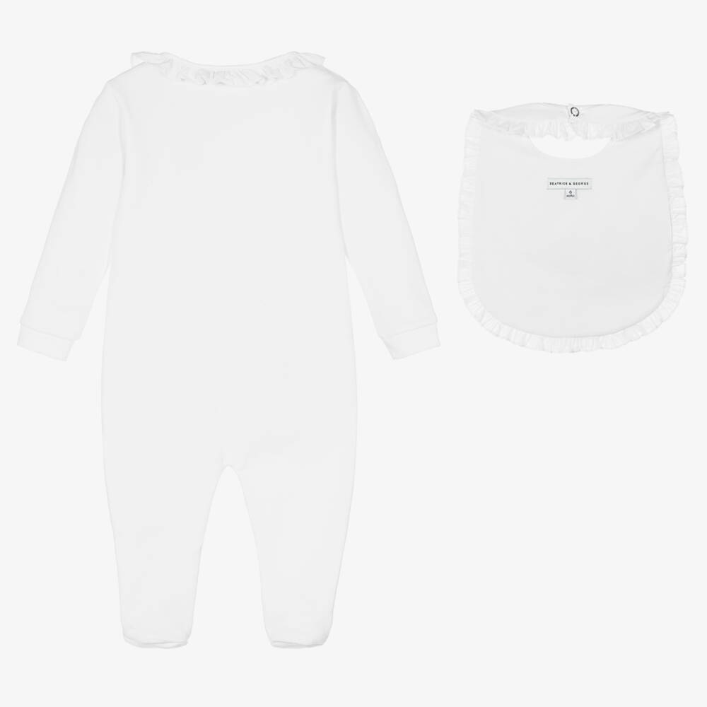 Beatrice & George-طقم بيجامة أبيض أنيق للأولاد | Childrensalon Outlet