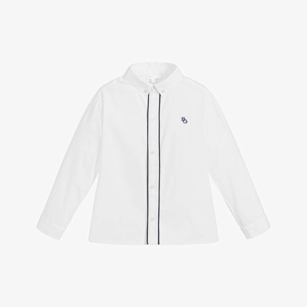 Beatrice & George-Boys Elegant White Cotton Shirt | Childrensalon Outlet