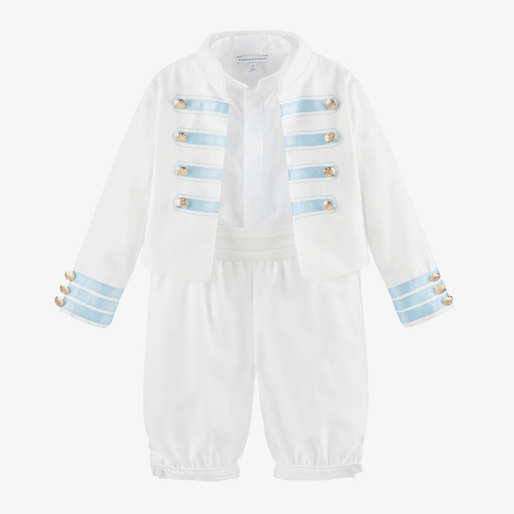 Beatrice & George-Boys Elegant White Officer Suit | Childrensalon Outlet