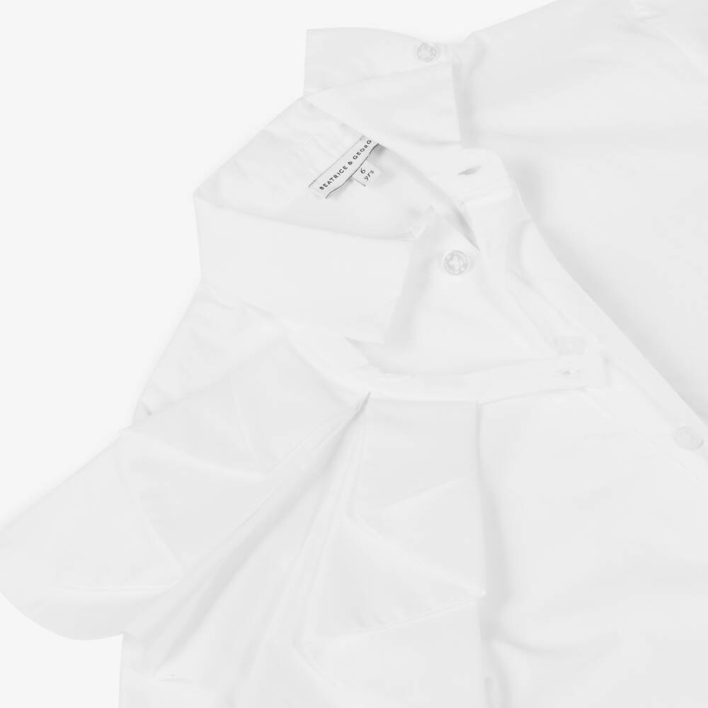 Beatrice & George-Boys Elegant White Ruffled Shirt | Childrensalon Outlet