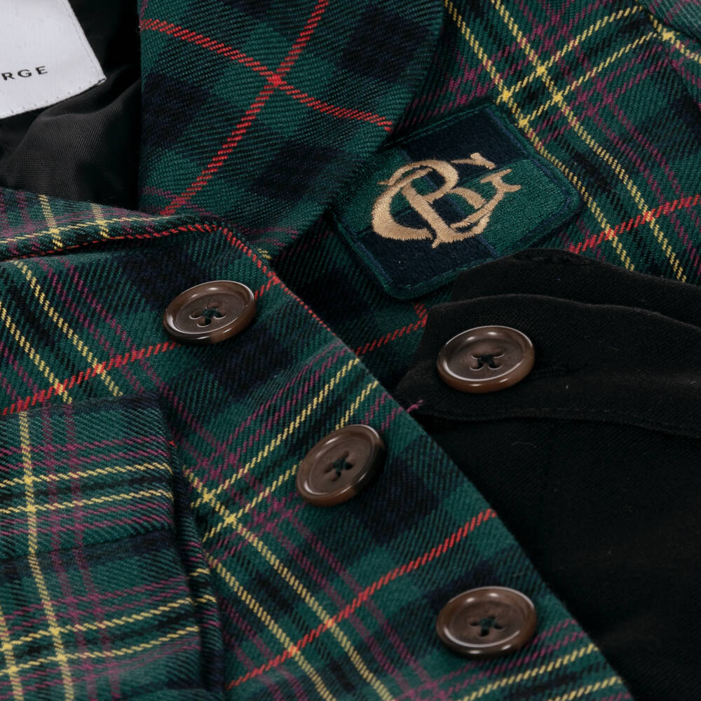 Beatrice & George-Boys Green & Black Cotton Tartan Suit | Childrensalon Outlet