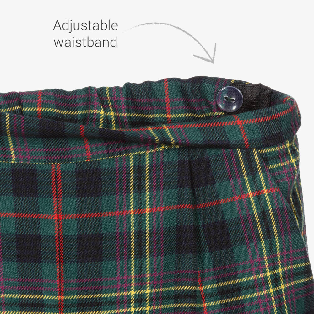 Beatrice & George-Boys Green Tartan Shorts Suit | Childrensalon Outlet