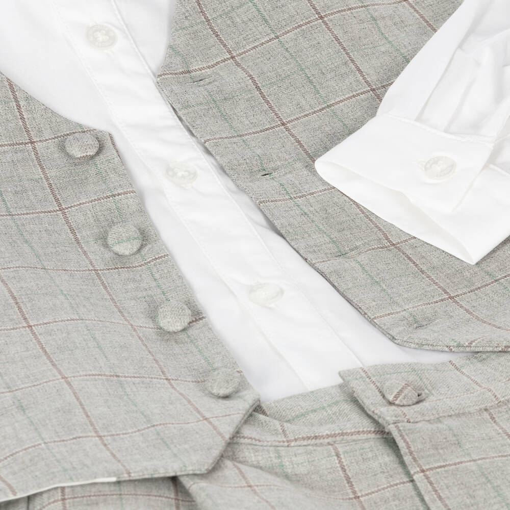 Beatrice & George-Комплект с шортами в серую клетку из хлопка | Childrensalon Outlet