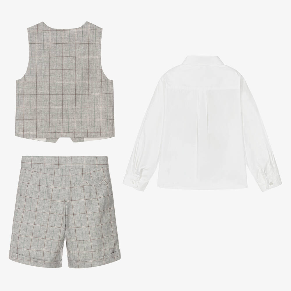 Beatrice & George-Комплект с шортами в серую клетку из хлопка | Childrensalon Outlet