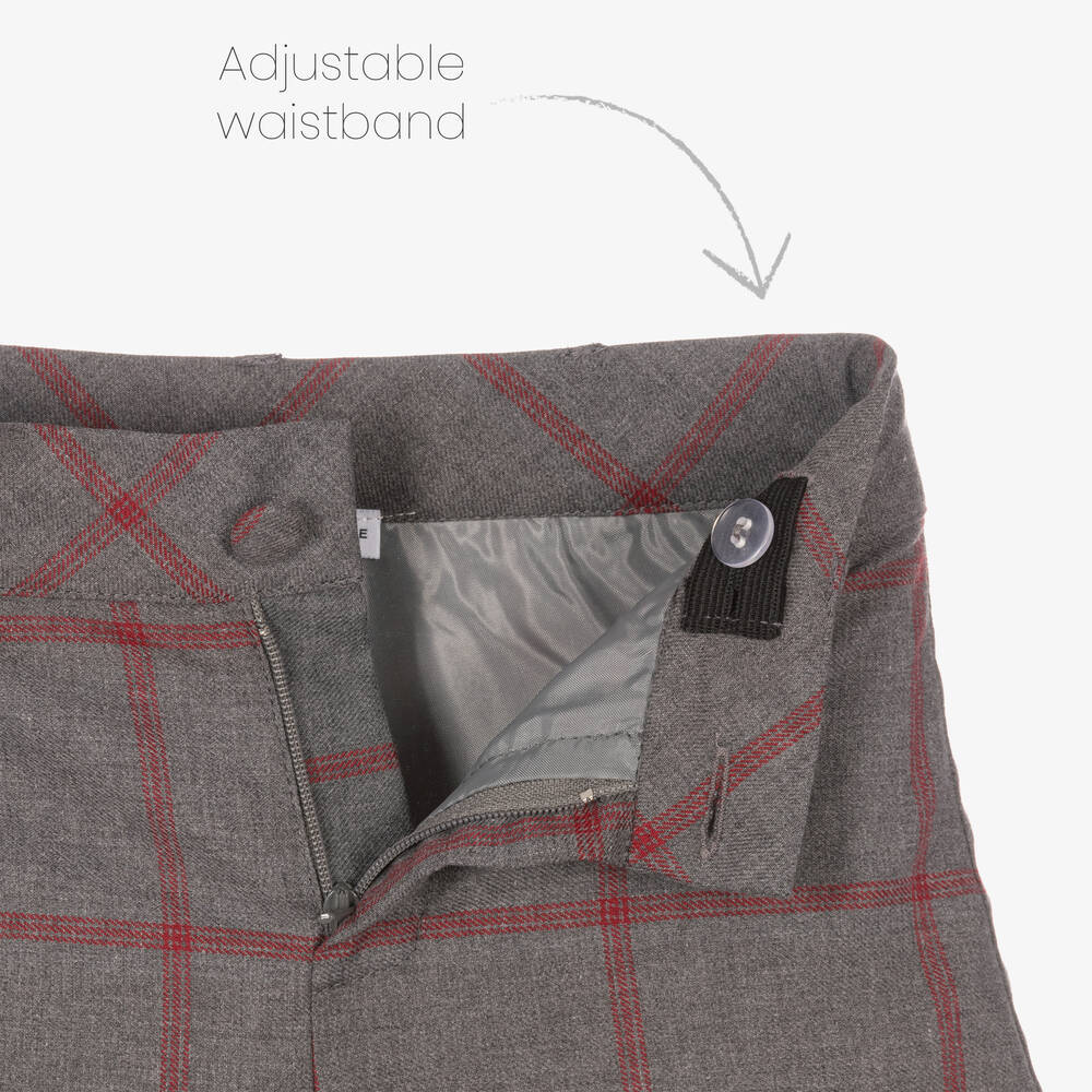 بياتريس آند جورج-طقم شورت كاروهات قطن لون رمادي وأبيض للأولاد | Childrensalon Outlet