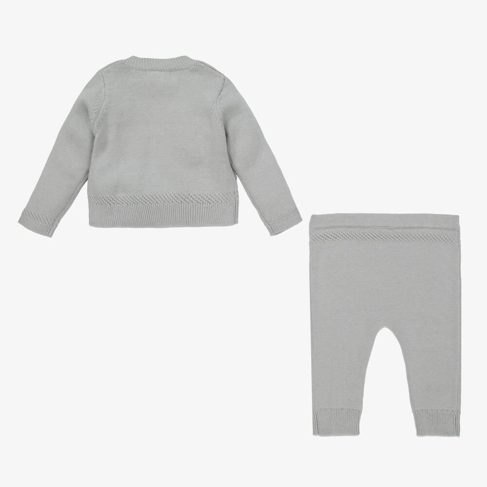 Beatrice & George-Boys Grey Knit Two-Piece Set | Childrensalon Outlet