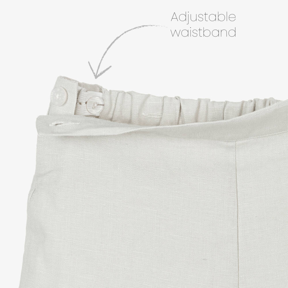 Beatrice & George-Boys Grey Linen Shorts Ensemble | Childrensalon Outlet