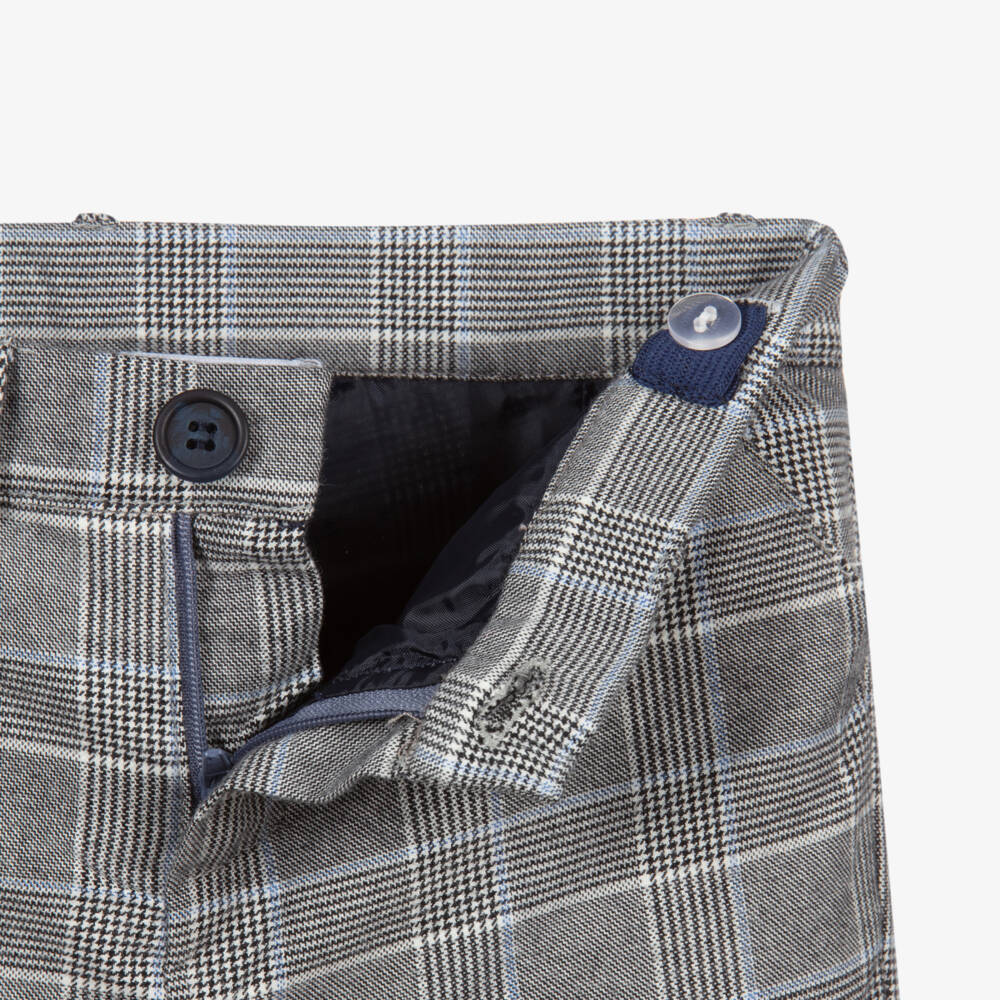 Beatrice & George-Boys Grey Prince of Wales Check Suit | Childrensalon Outlet