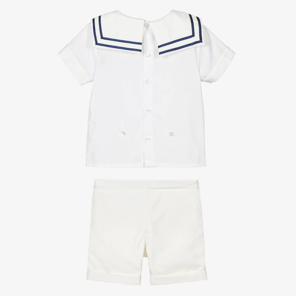 Beatrice & George-Boys Ivory Cotton Sailor Set | Childrensalon Outlet
