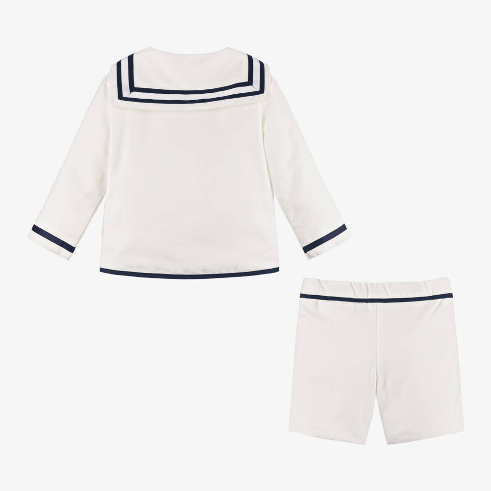 Beatrice & George-Boys Ivory Nautical Shorts Ensemble | Childrensalon Outlet