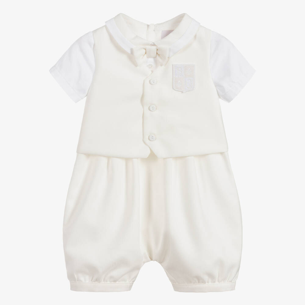 Beatrice & George-Boys Ivory Viscose Blend Shortie | Childrensalon Outlet