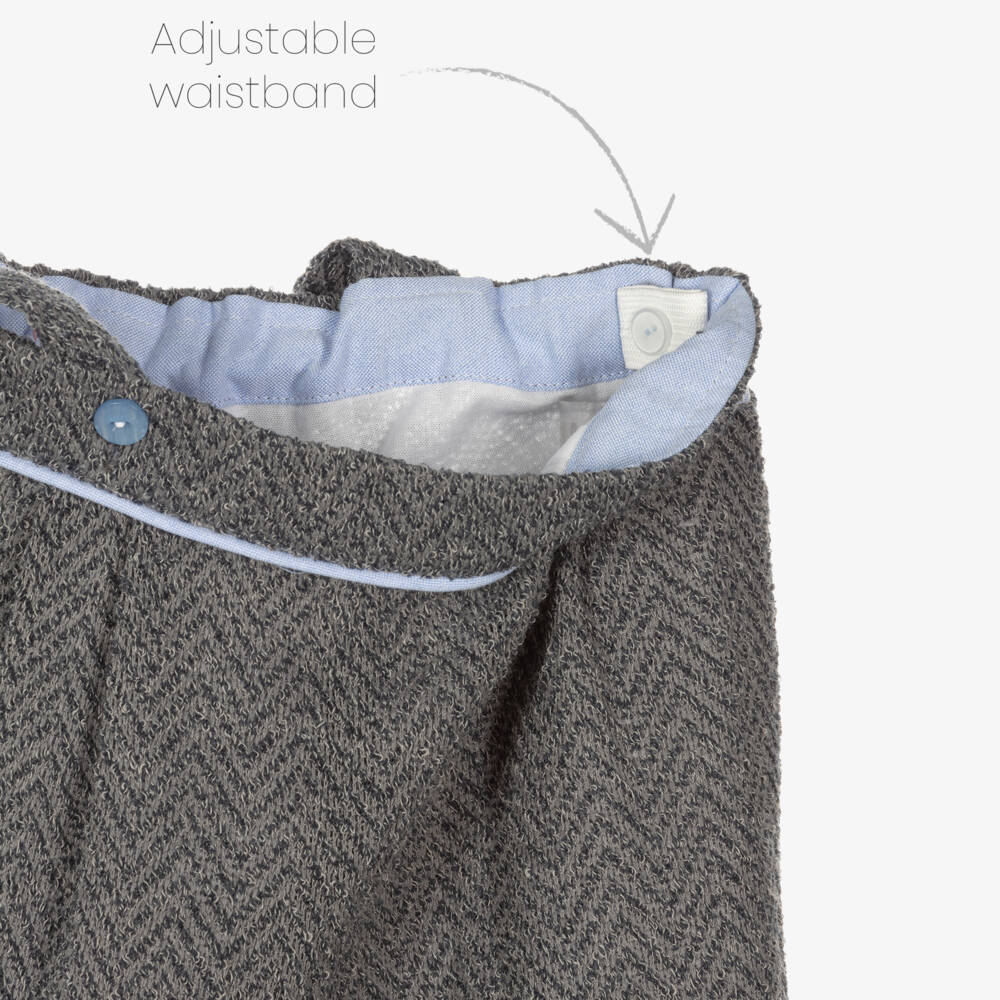 Beatrice & George-Boys Knitted Blue Grey Ensemble | Childrensalon Outlet