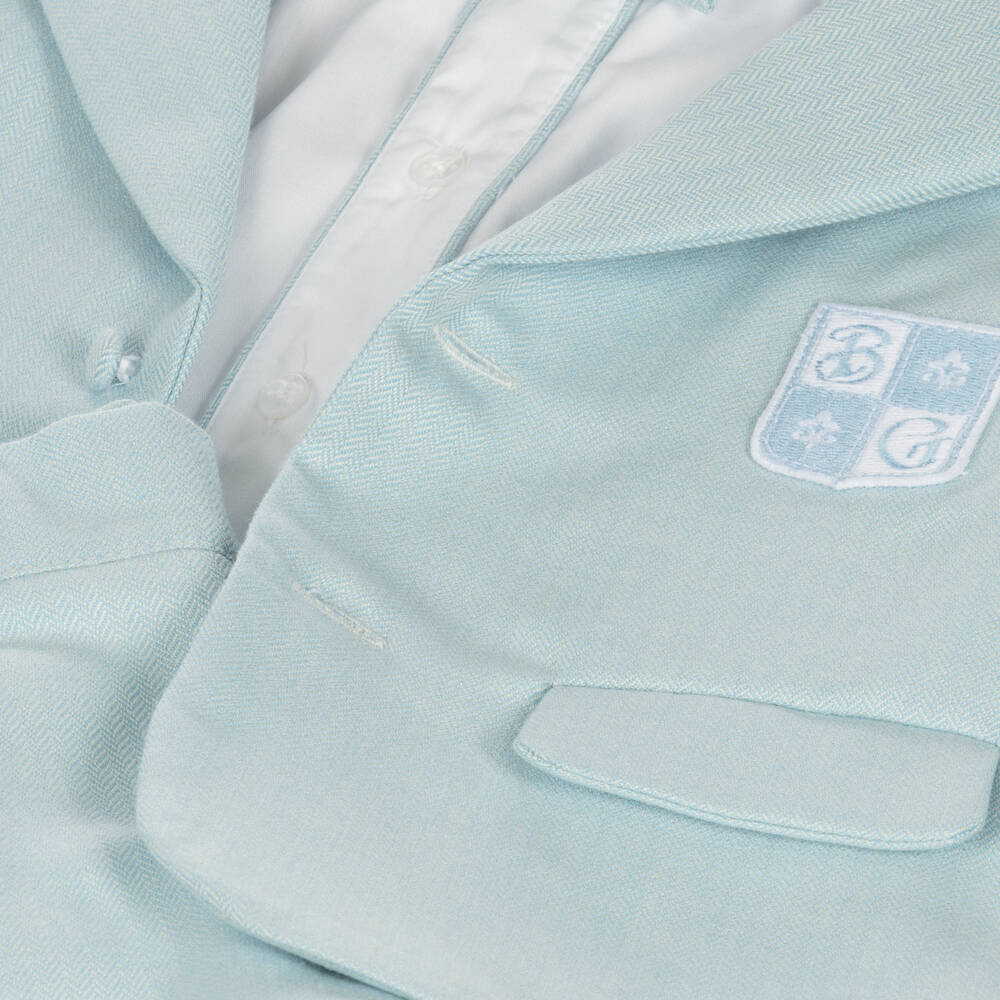 Beatrice & George-Boys Light Blue Shorts Ensemble | Childrensalon Outlet