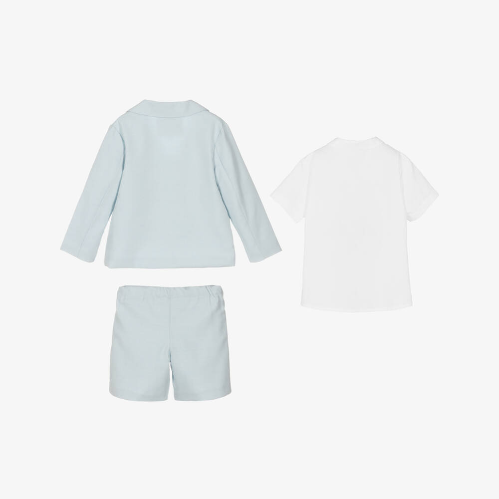 Beatrice & George-Boys Light Blue Shorts Ensemble | Childrensalon Outlet