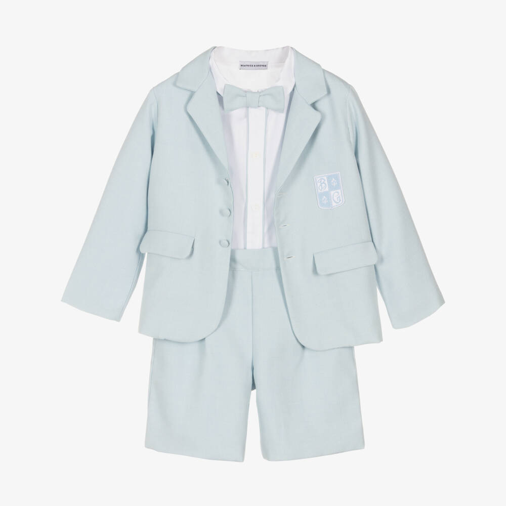 Beatrice & George-Boys Light Blue Shorts Ensemble | Childrensalon Outlet