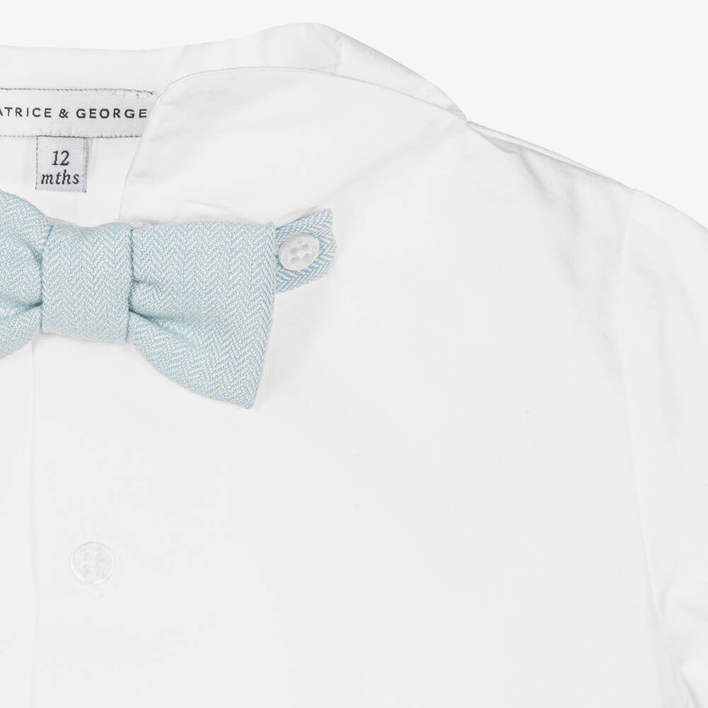 Beatrice & George-Boys Light Blue Shorts Ensemble | Childrensalon Outlet
