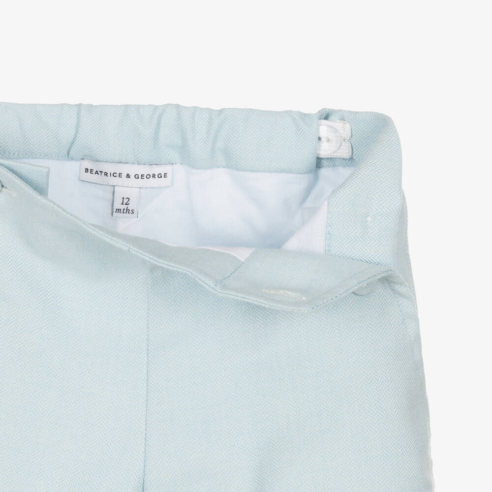 Beatrice & George-Boys Light Blue Shorts Ensemble | Childrensalon Outlet