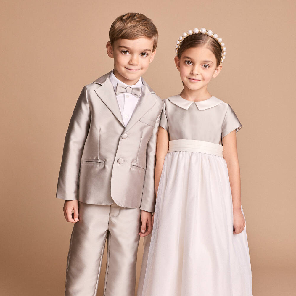 Beatrice & George-Boys Lustrous Bronze Dress Ensemble | Childrensalon Outlet