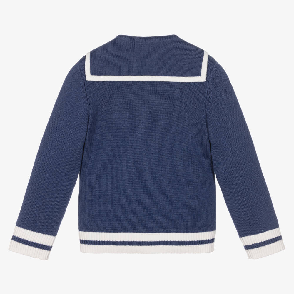 Beatrice & George-Boys Nautical Blue Wool Blend Knit | Childrensalon Outlet