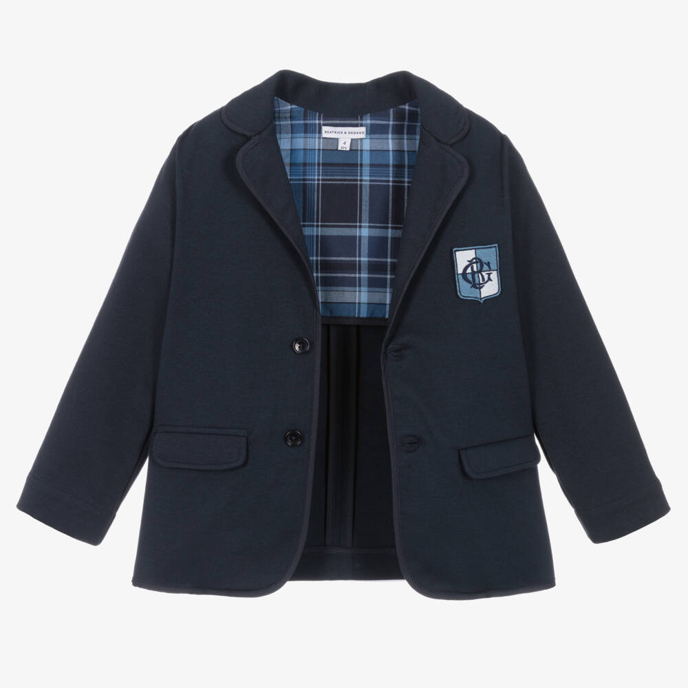 Beatrice & George-Boys Navy Cotton Blend Jacket | Childrensalon Outlet