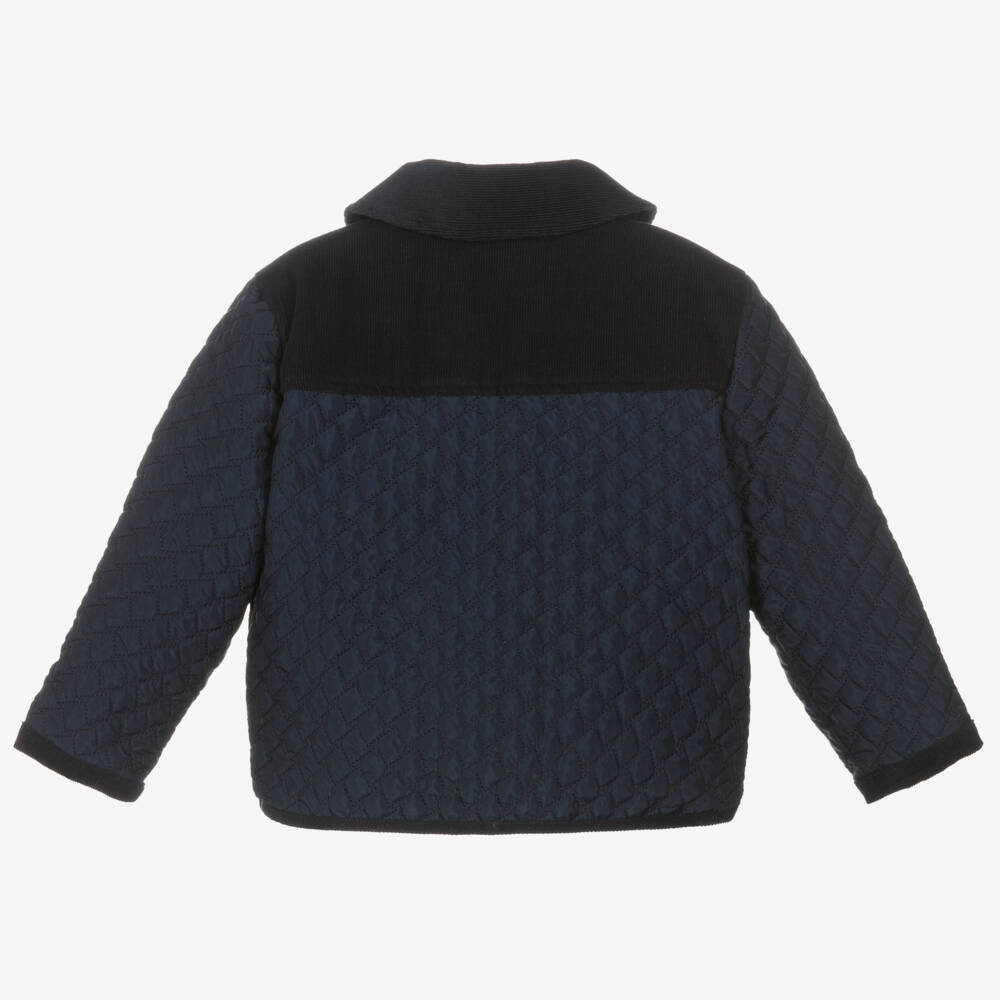 Beatrice & George-Boys Navy Quilted Coat | Childrensalon Outlet