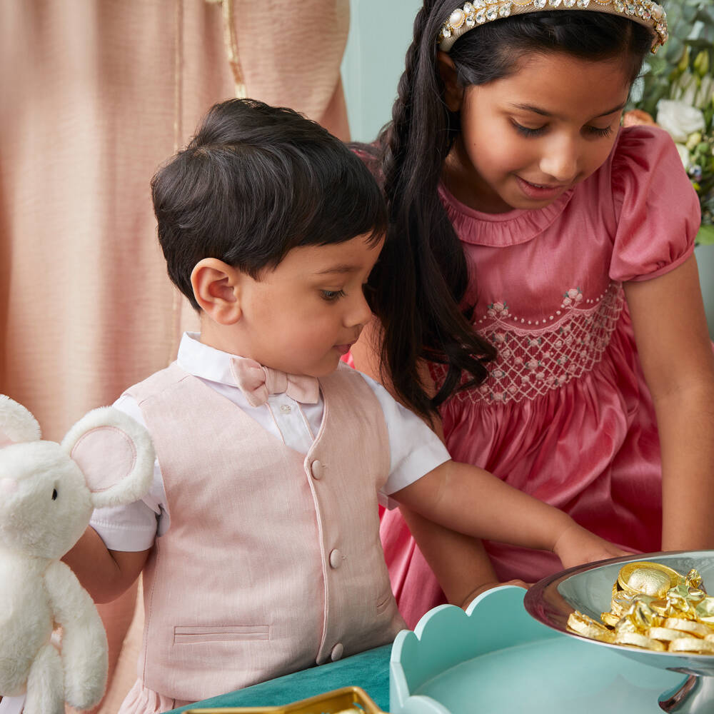 Beatrice & George-Boys Pale Pink Suit Ensemble | Childrensalon Outlet
