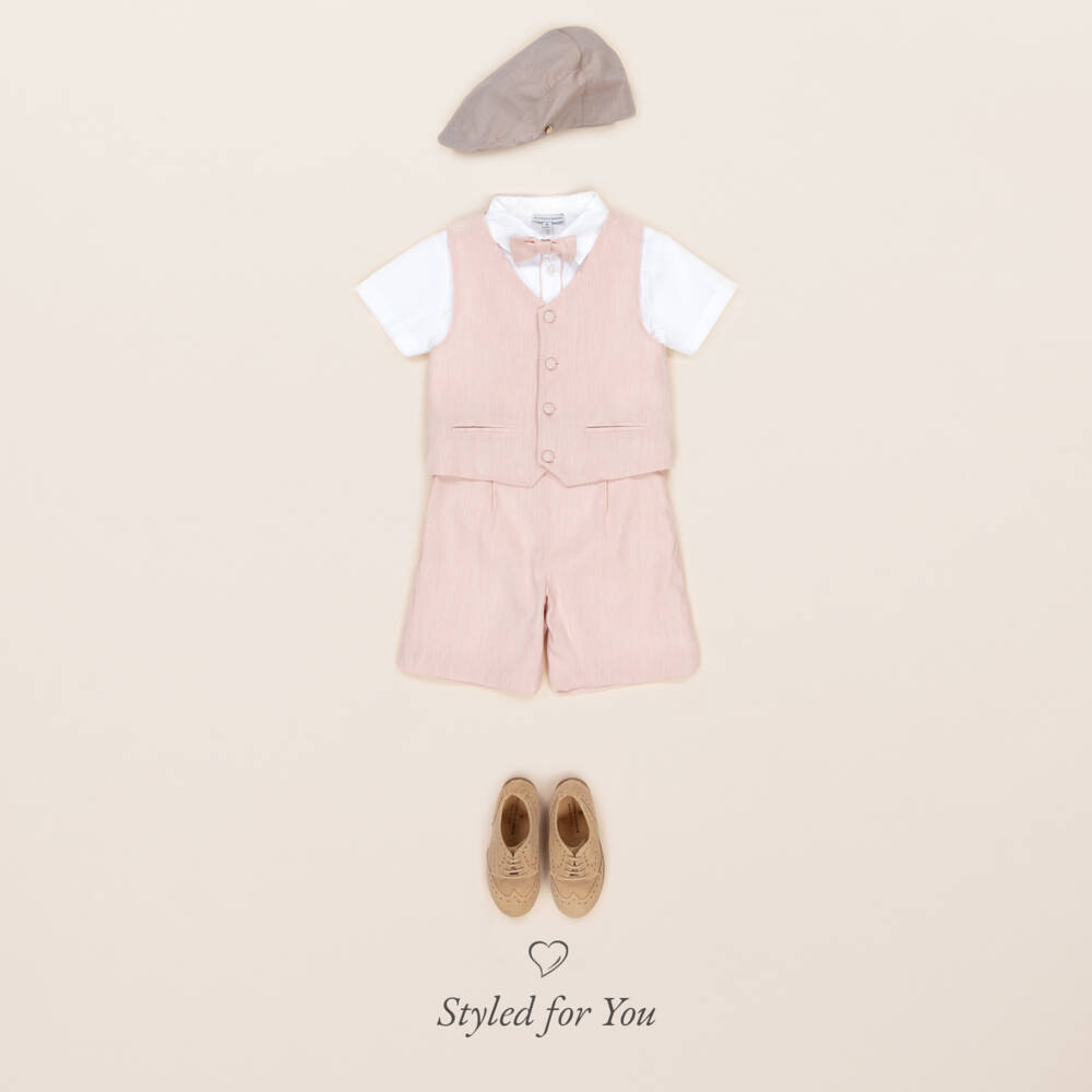 Beatrice & George-Boys Pale Pink Suit Ensemble | Childrensalon Outlet