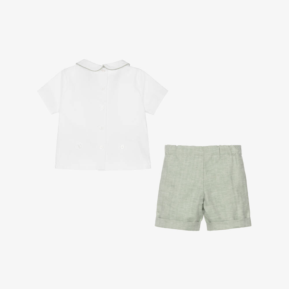 Beatrice & George-Boys Sage Cotton Buster Set | Childrensalon Outlet