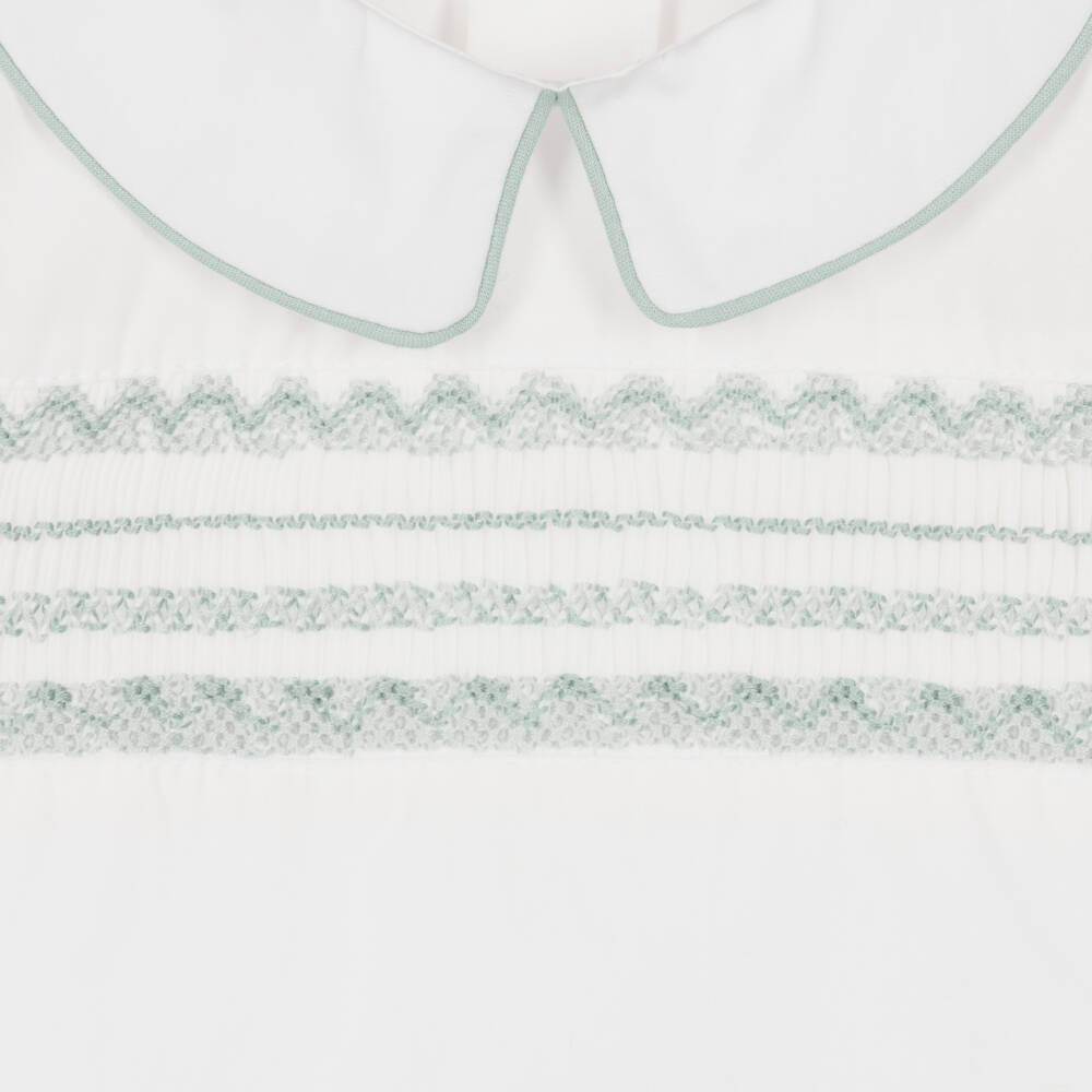 Beatrice & George-Boys Sage Hand-Smoked Cotton Set | Childrensalon Outlet