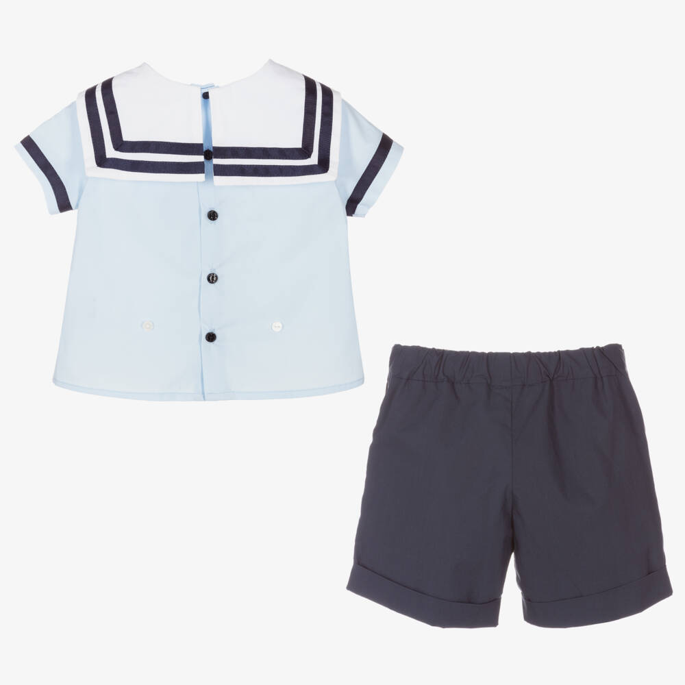 Beatrice & George-Boys Soft Blue Sailor Set | Childrensalon Outlet