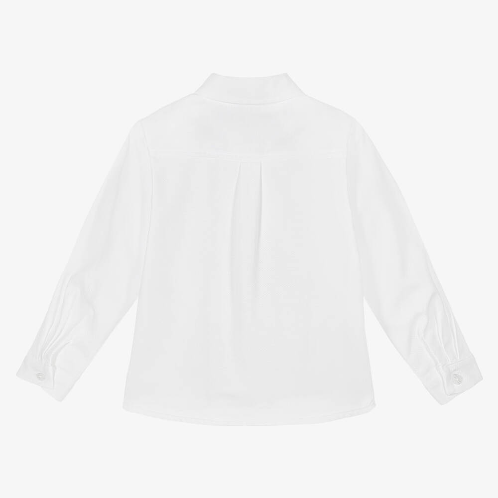 Beatrice & George-Boys Soft White Cotton Shirt | Childrensalon Outlet