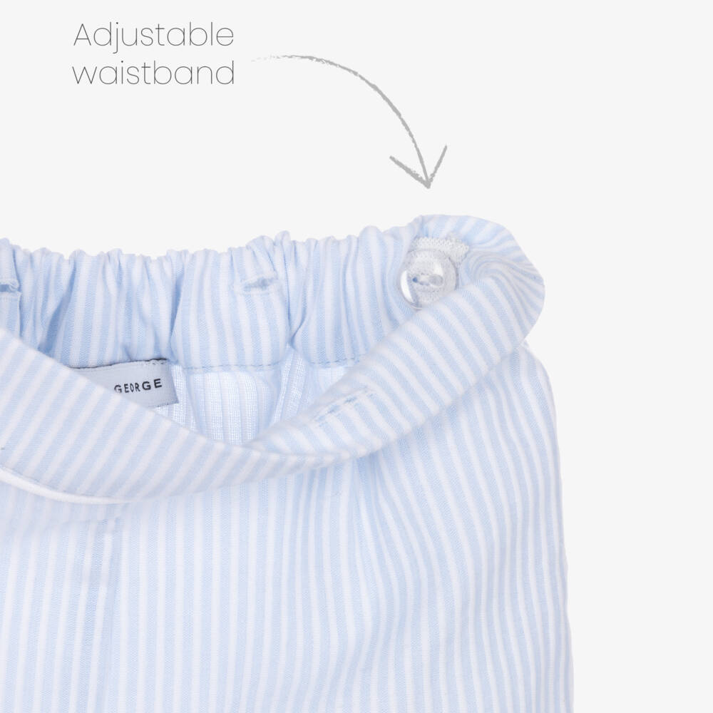 بياتريس آند جورج-بِدلة رسمية أطفال ولادي قطن لون أبيض وأزرق | Childrensalon Outlet