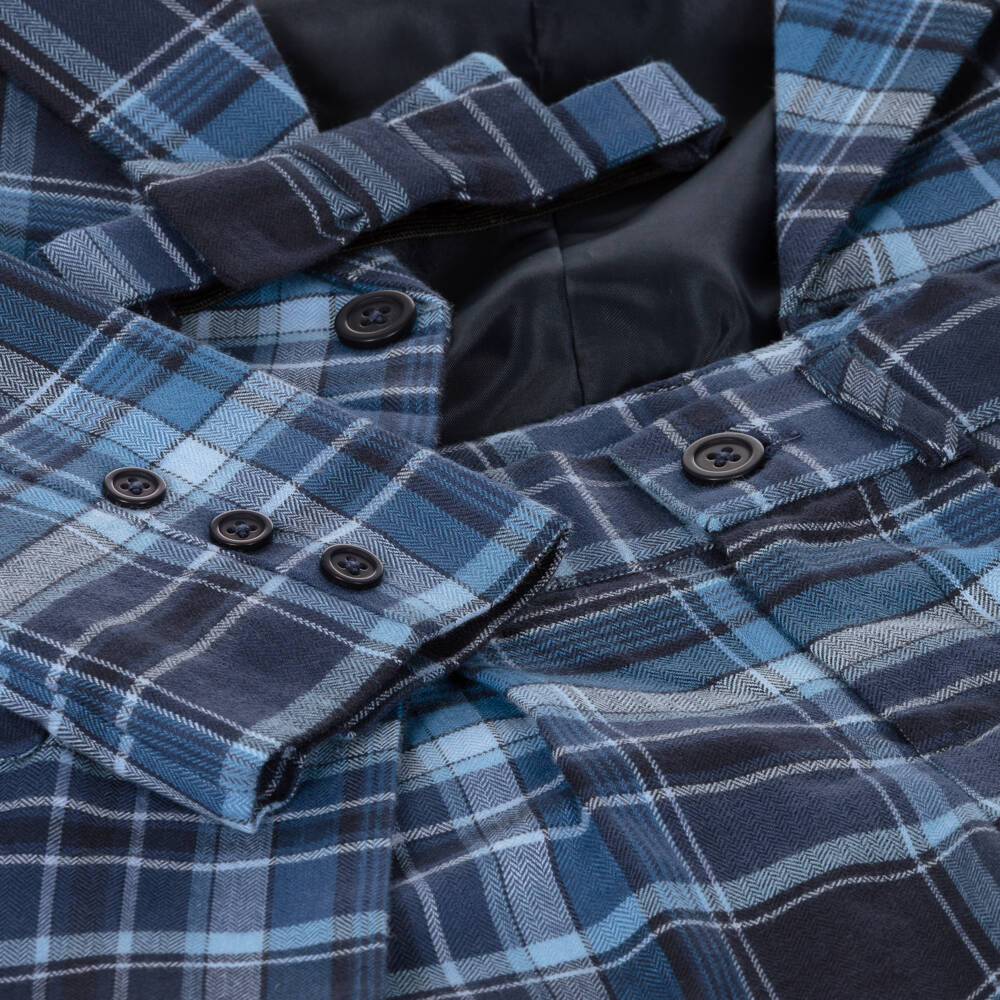 Beatrice & George-Синий костюм в клетку с шортами для мальчиков | Childrensalon Outlet