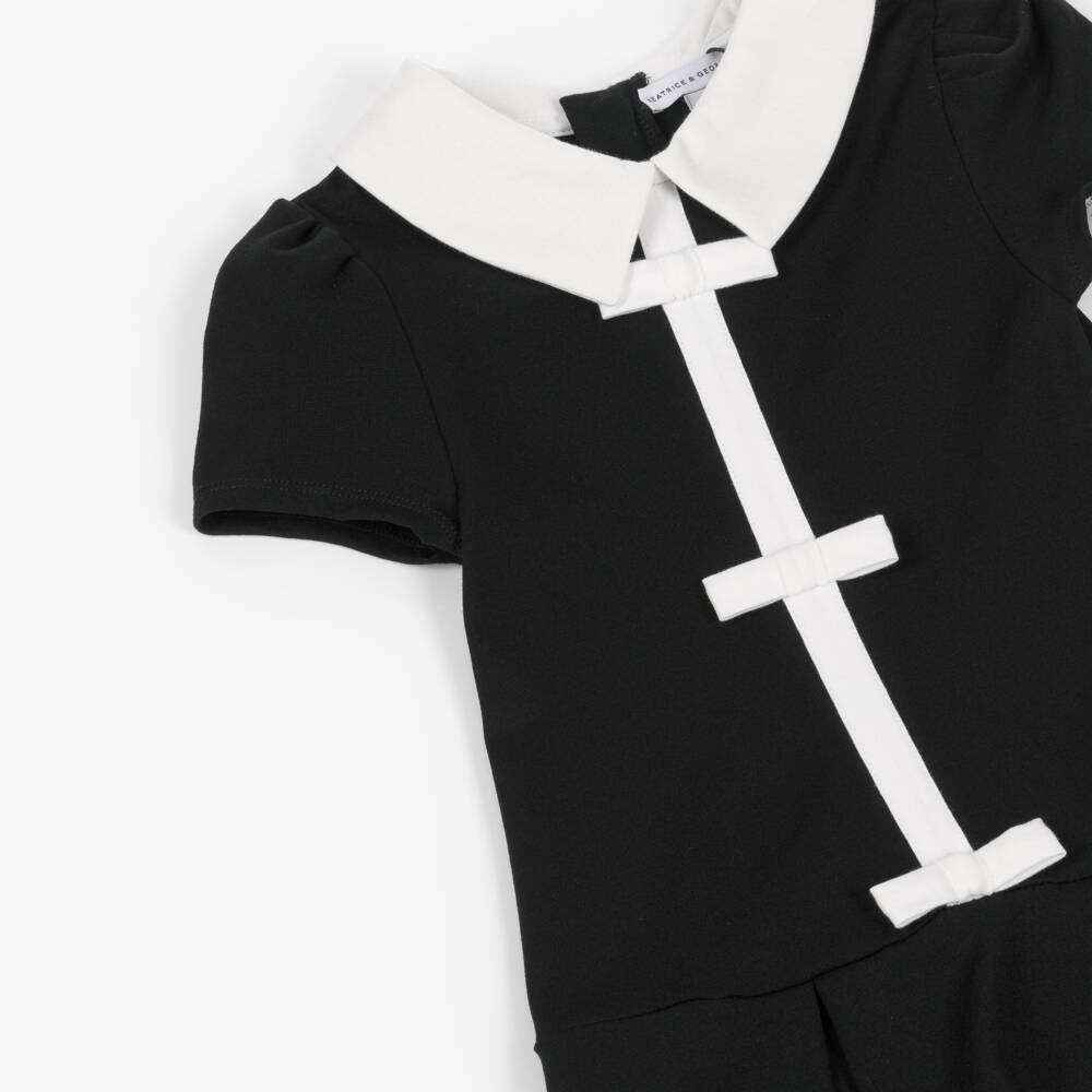 Beatrice & George-Girls Black Milano Frock | Childrensalon Outlet