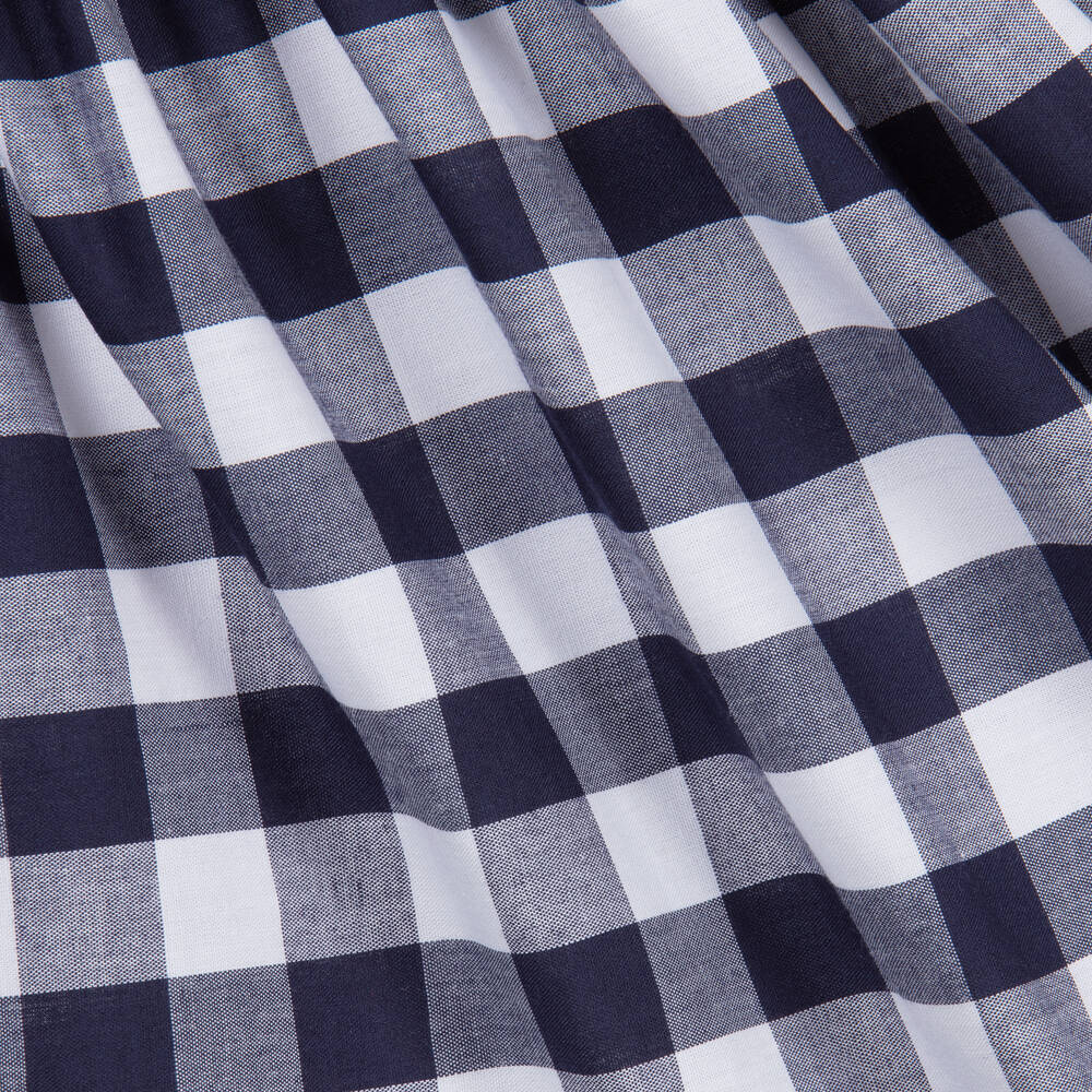 Beatrice & George-Girls Blue Cotton Gingham Dress | Childrensalon Outlet