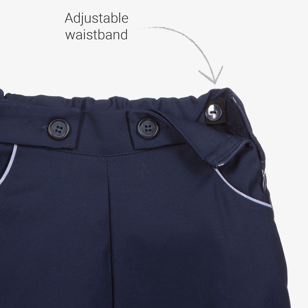 Beatrice & George-Girls Blue Cotton Trousers | Childrensalon Outlet