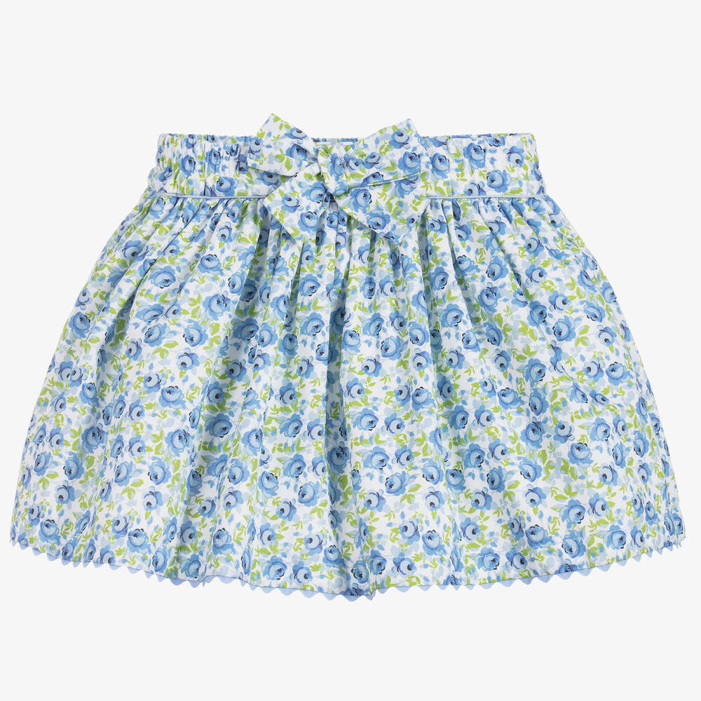 Beatrice & George-Бело-голубой комплект из хлопка с юбкой для девочек | Childrensalon Outlet