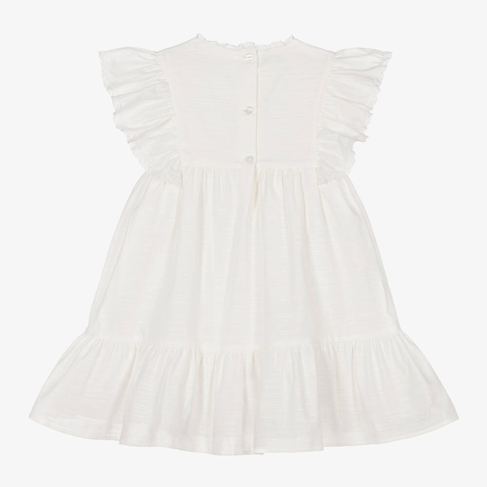 Beatrice & George-Girls Elegant Ivory Floral Dress | Childrensalon Outlet