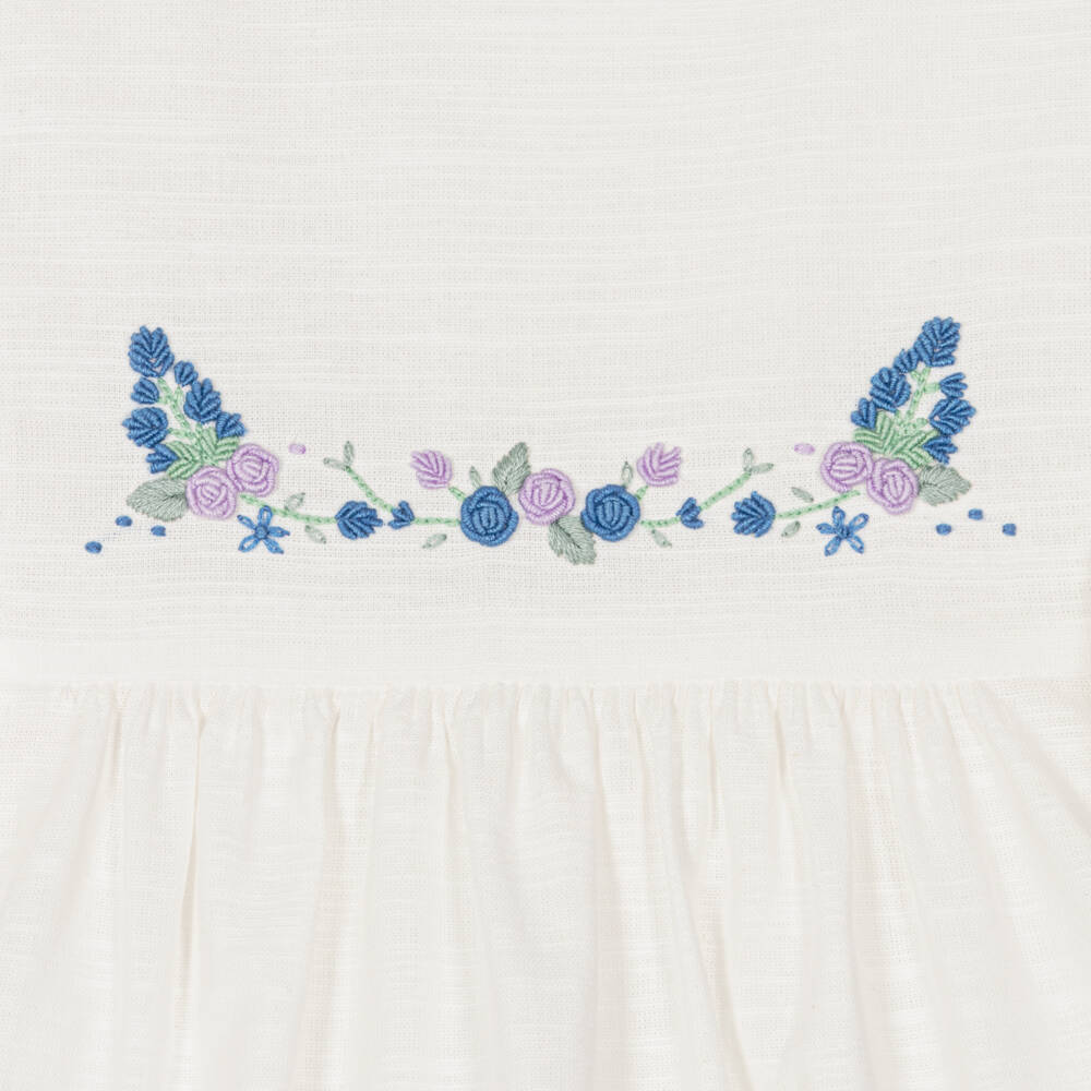 Beatrice & George-Girls Elegant Ivory Floral Dress | Childrensalon Outlet