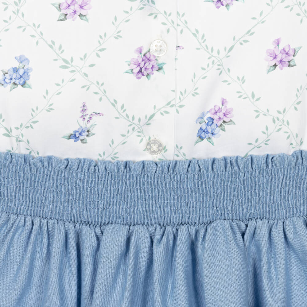Beatrice & George-Топ с голубой юбкой для девочек из льна и хлопка | Childrensalon Outlet