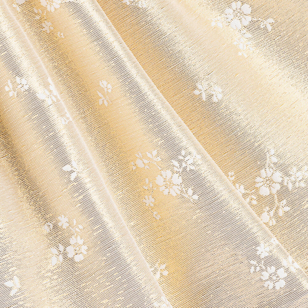 Beatrice & George-فستان جاكار ذهبي مزين بالزهور للبنات | Childrensalon Outlet