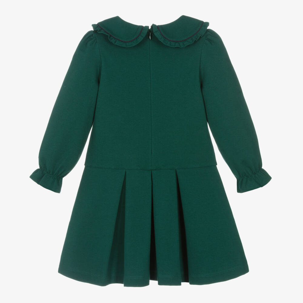 Beatrice & George-Girls Green Frilled Milano Dress | Childrensalon Outlet