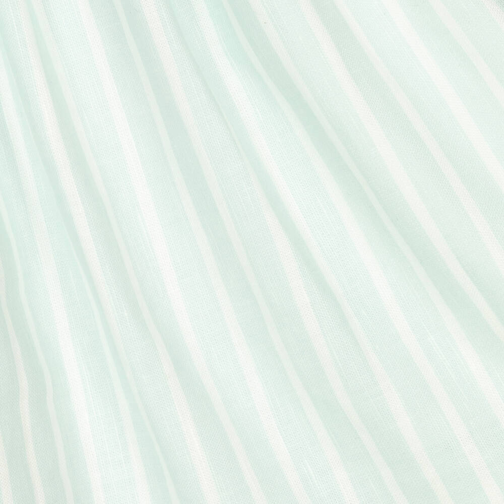 Beatrice & George-Зеленое платье из смесового льяна в полоску | Childrensalon Outlet