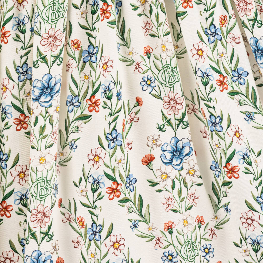 Beatrice & George-Girls Ivory Floral Twill Dress | Childrensalon Outlet
